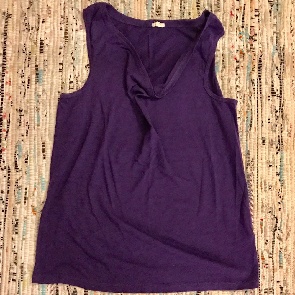 PURPLE J.Crew Cowl Neck Tank - Picture 2 of 4
